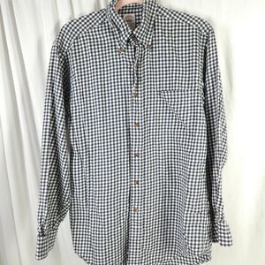Brooks Brothers Black White Plaid Button Down Shirt Mens Small